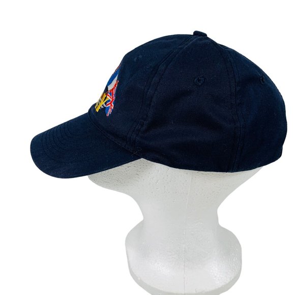 VTG AMCAP Mens D Day Flags of Allies Baseball Cap Hat  WW2 Black Vet Embroidered - Picture 5 of 11